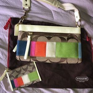 coach hand bag and mini wallet
